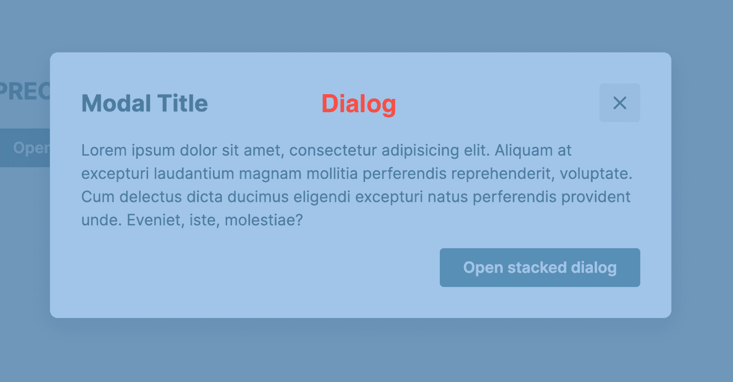 Dialog element - Top layer