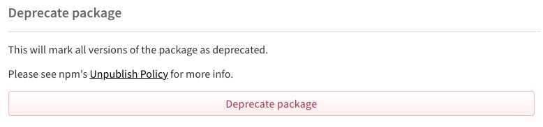 Deprecate a package